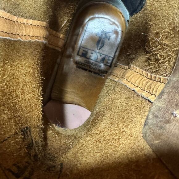 Frye Harness Boots Brown Leather Square Toe Biker Moto Boots Womens size 6 - Picture 12 of 13